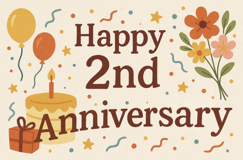 2年記念日 英語