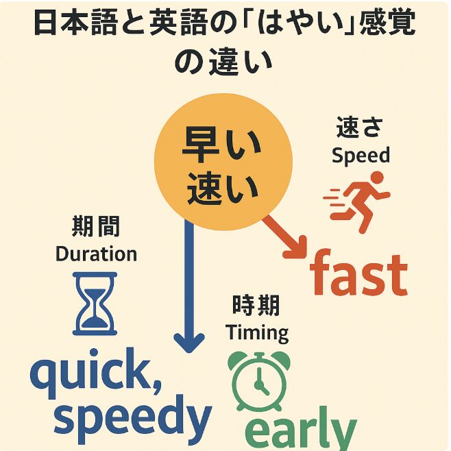 速い　早い　英語