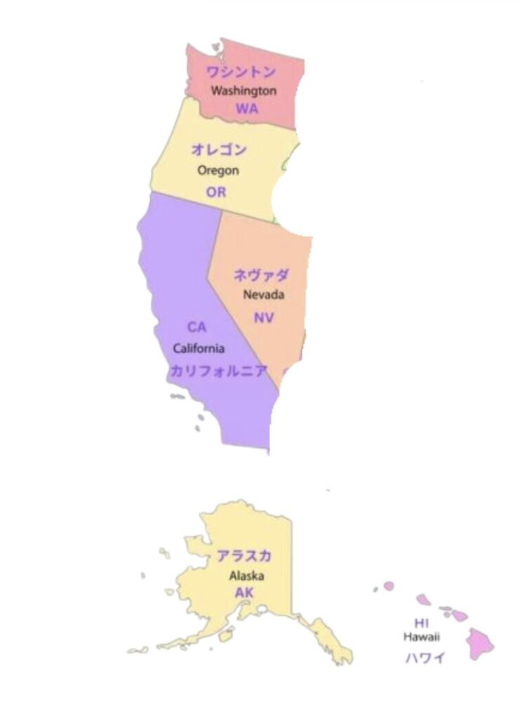 アメリカ州地図