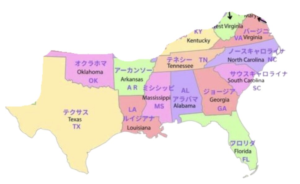 アメリカ州地図