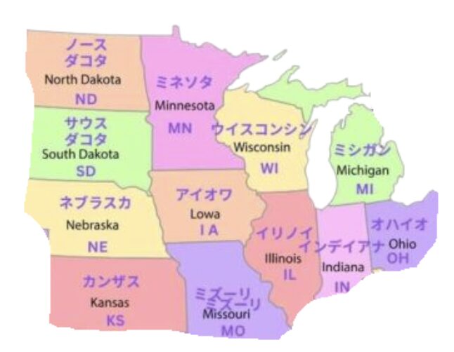 アメリカ州地図