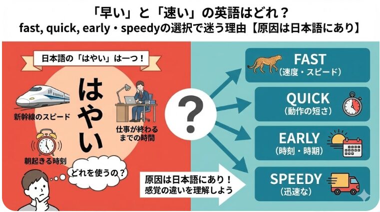 早い 速い 英語