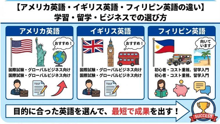 アメリカ英語・イギリス英語・フィリピン英語の違い